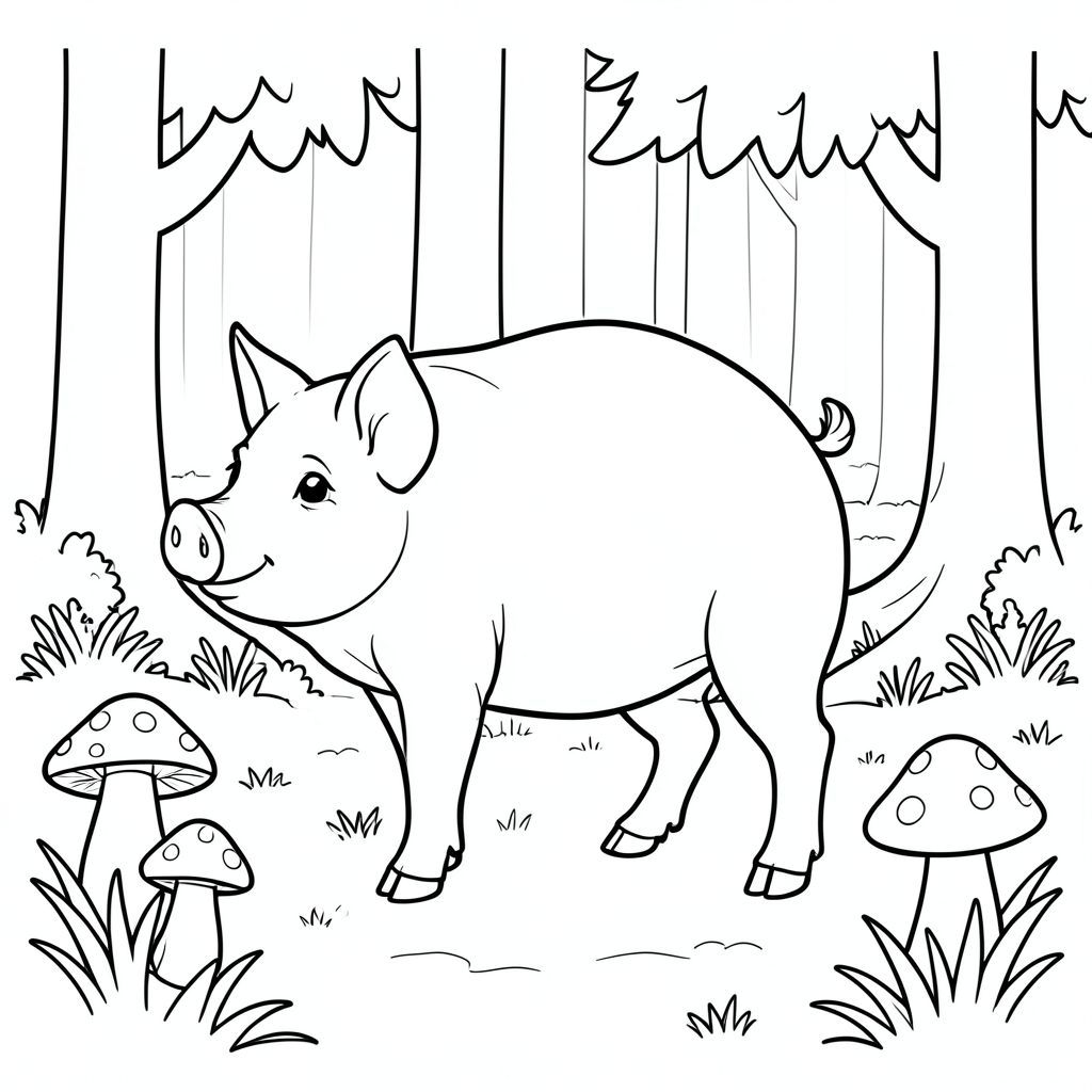 solo, chủ đề đơn, một đầu, hai mắt, hai tai, bốn chân, một đuôi, tỷ lệ tự nhiên, quy mô thích hợp trong môi trường, đúng giải phẫu, Con lợn, rừng, dọn dẹp, nhỏ, cỏ, cóc, nhẫn, đơn giản, sạch sẽ, lý lịch, tuyến tính, trang màu, nghệ thuật đường, nền trắng, solo, chủ đề đơn, đúng về mặt giải phẫu, giải phẫu hoàn hảo