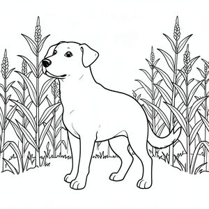 solo, chủ đề đơn, một đầu, hai mắt, hai tai, bốn chân, một đuôi, tỷ lệ tự nhiên, quy mô thích hợp trong môi trường, đúng giải phẫu,, cánh đồng ngô, thân cây cao, mùa hè, đơn giản, dọn dẹp, lý lịch, cánh đồng, phong cảnh, ánh sáng mặt trời, trong sáng, trang màu, nghệ thuật đường, nền trắng, solo, chủ đề đơn, đúng về mặt giải phẫu, giải phẫu hoàn hảo