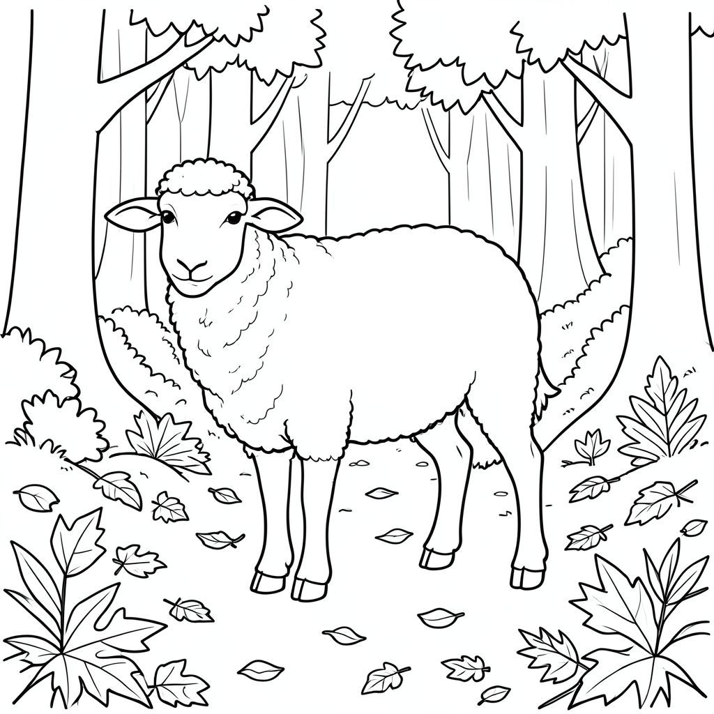 solo, chủ đề đơn, một đầu, hai mắt, hai tai, bốn chân, một đuôi, tỷ lệ tự nhiên, quy mô thích hợp trong môi trường, đúng về mặt giải phẫu, Cừu, Rừng mùa thu, con đường, Lá, rơi, Đường mòn, đơn giản, dọn dẹp, lý lịch, Rừng cây, cây cối, tô màu, nghệ thuật đường, nền trắng, solo, chủ đề đơn, đúng về mặt giải phẫu, giải phẫu hoàn hảo