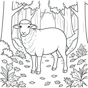 solo, chủ đề đơn, một đầu, hai mắt, hai tai, bốn chân, một đuôi, tỷ lệ tự nhiên, quy mô thích hợp trong môi trường, đúng về mặt giải phẫu, Cừu, Rừng mùa thu, con đường, Lá, rơi, Đường mòn, đơn giản, dọn dẹp, lý lịch, Rừng cây, cây cối, tô màu, nghệ thuật đường, nền trắng, solo, chủ đề đơn, đúng về mặt giải phẫu, giải phẫu hoàn hảo