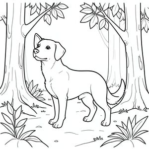 solo, chủ đề đơn, một đầu, hai mắt, hai tai, bốn chân, một đuôi, tỷ lệ tự nhiên, quy mô thích hợp trong môi trường, đúng giải phẫu, chó, Bạch đàn, rừng, dọn dẹp, Vỏ cây, Bóc vỏ, lá, Ánh sáng mặt trời, đơn giản, sạch sẽ, lý lịch, trang tô màu, nghệ thuật đường, nền trắng, solo, chủ đề đơn, đúng về giải phẫu, giải phẫu hoàn hảo