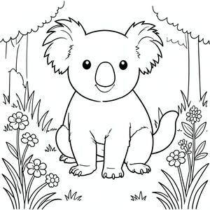 solo, chủ đề đơn, một đầu, hai mắt, hai tai, bốn chân, một đuôi, tỷ lệ tự nhiên, quy mô thích hợp trong môi trường, đúng giải phẫu, Koala, Dọn dẹp rừng cây, Hoa dại, cỏ, nền đơn giản, Môi trường sạch sẽ, Đơn sắc, nhỏ, yên bình, yên tĩnh, tự nhiên, trang màu, nghệ thuật đường, nền trắng, Solo, chủ đề đơn, Đúng về mặt giải phẫu, Giải phẫu hoàn hảo