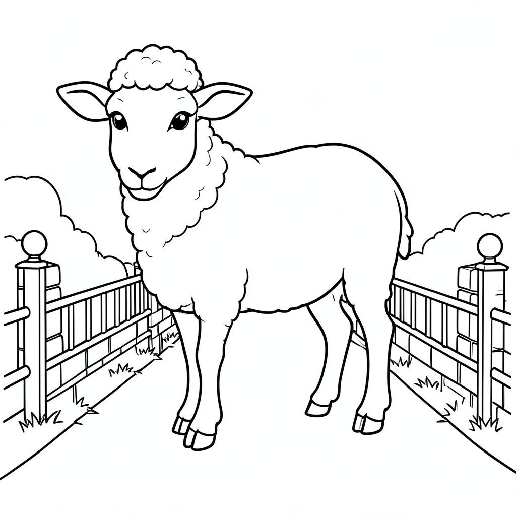 solo, chủ đề đơn, một đầu, hai mắt, hai tai, bốn chân, một đuôi, tỷ lệ tự nhiên, quy mô thích hợp trong môi trường, đúng giải phẫu, Cừu, kênh hẹp, gạch, bàn là, lan can, con đường, đơn giản, sạch sẽ, lý lịch, sách truyện, thuần khiết, trang màu, nghệ thuật đường, nền trắng, solo, chủ đề đơn, đúng giải phẫu, giải phẫu hoàn hảo