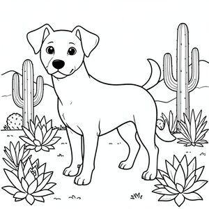 solo, chủ đề đơn, một đầu, hai mắt, hai tai, bốn chân, một đuôi, tỷ lệ tự nhiên, quy mô thích hợp trong môi trường, đúng giải phẫu,, sa mạc, sân, xương rồng, xương rồng, vườn, nắng, ấm áp, khô, phong cảnh, tán lá, trang màu, nghệ thuật đường, nền trắng, solo, chủ đề đơn, đúng giải phẫu, giải phẫu hoàn hảo