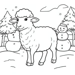 solo, chủ đề đơn, một đầu, hai mắt, hai tai, bốn chân, một đuôi, tỷ lệ tự nhiên, quy mô thích hợp trong môi trường, đúng giải phẫu, Cừu, Tuyết, mùa đông, sân trước, người tuyết, tuyết, tuyết tươi, nền đơn giản, dọn dẹp, nghệ thuật pixel, Retro, trang màu, nghệ thuật đường, nền trắng, solo, chủ đề đơn, đúng về mặt giải phẫu, giải phẫu hoàn hảo