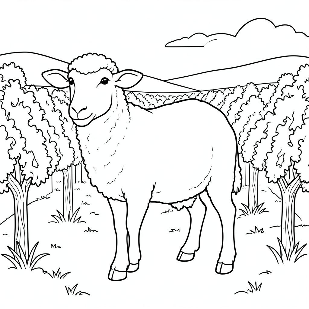 solo, chủ đề đơn, một đầu, hai mắt, hai tai, bốn chân, một đuôi, tỷ lệ tự nhiên, quy mô thích hợp trong môi trường, đúng giải phẫu, Cừu, vườn nho, hàng, dây leo, ấm áp, buổi chiều, ánh sáng mặt trời, đơn giản, dọn dẹp, lý lịch, phong cảnh, tô màu, nghệ thuật đường, nền trắng, solo, chủ đề đơn, đúng giải phẫu, giải phẫu hoàn hảo