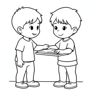 a kid obeying his teacher