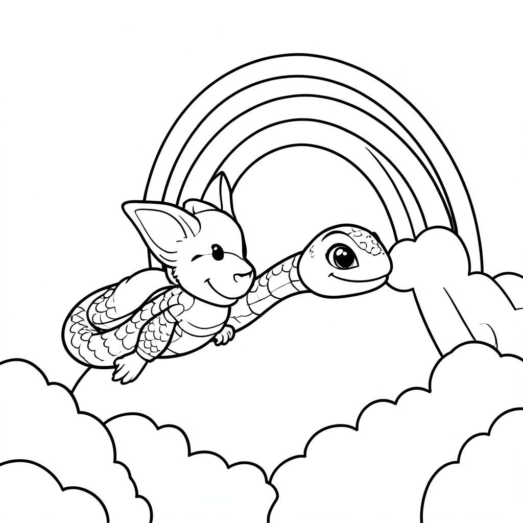 Rắn ra khỏi zootopia bay về phía cầu vồng