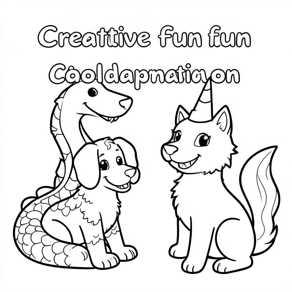 Sự hợp tác vui nhộn sáng tạo của một con rắn chó mèo và kỳ lân, ngớ ngẩn