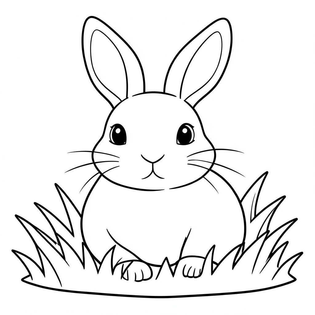 Thỏ dễ thương trên cỏ