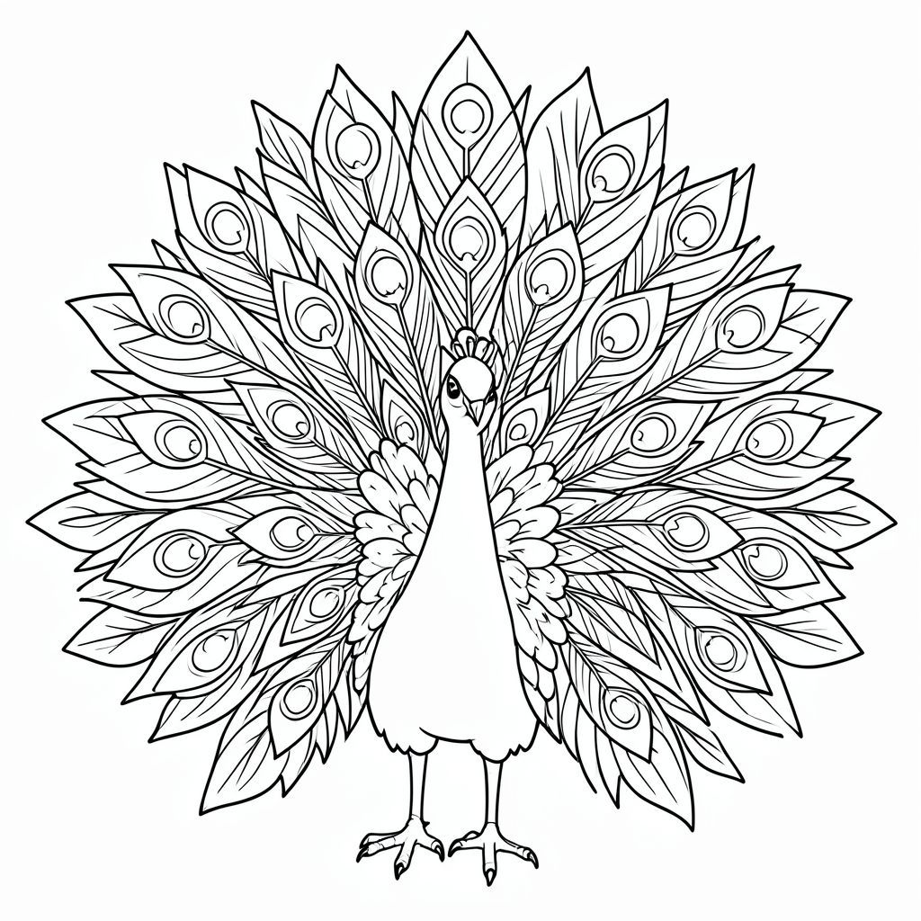 Con công với lông mở