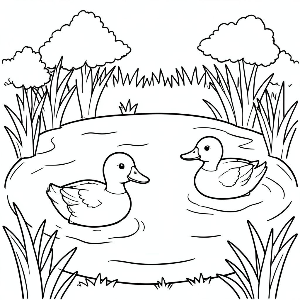 pond with ducks