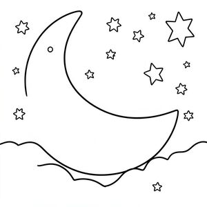 moon and stars night scene