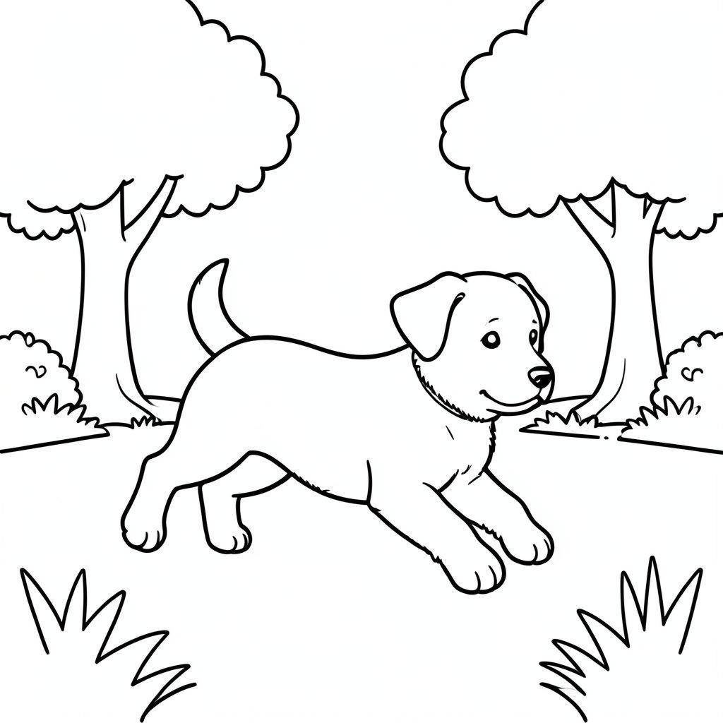 Puppy running in the park