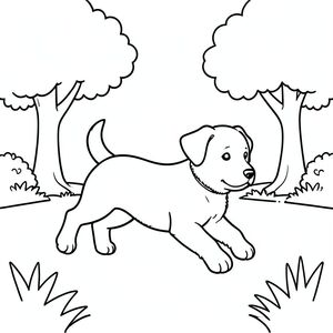 Puppy running in the park