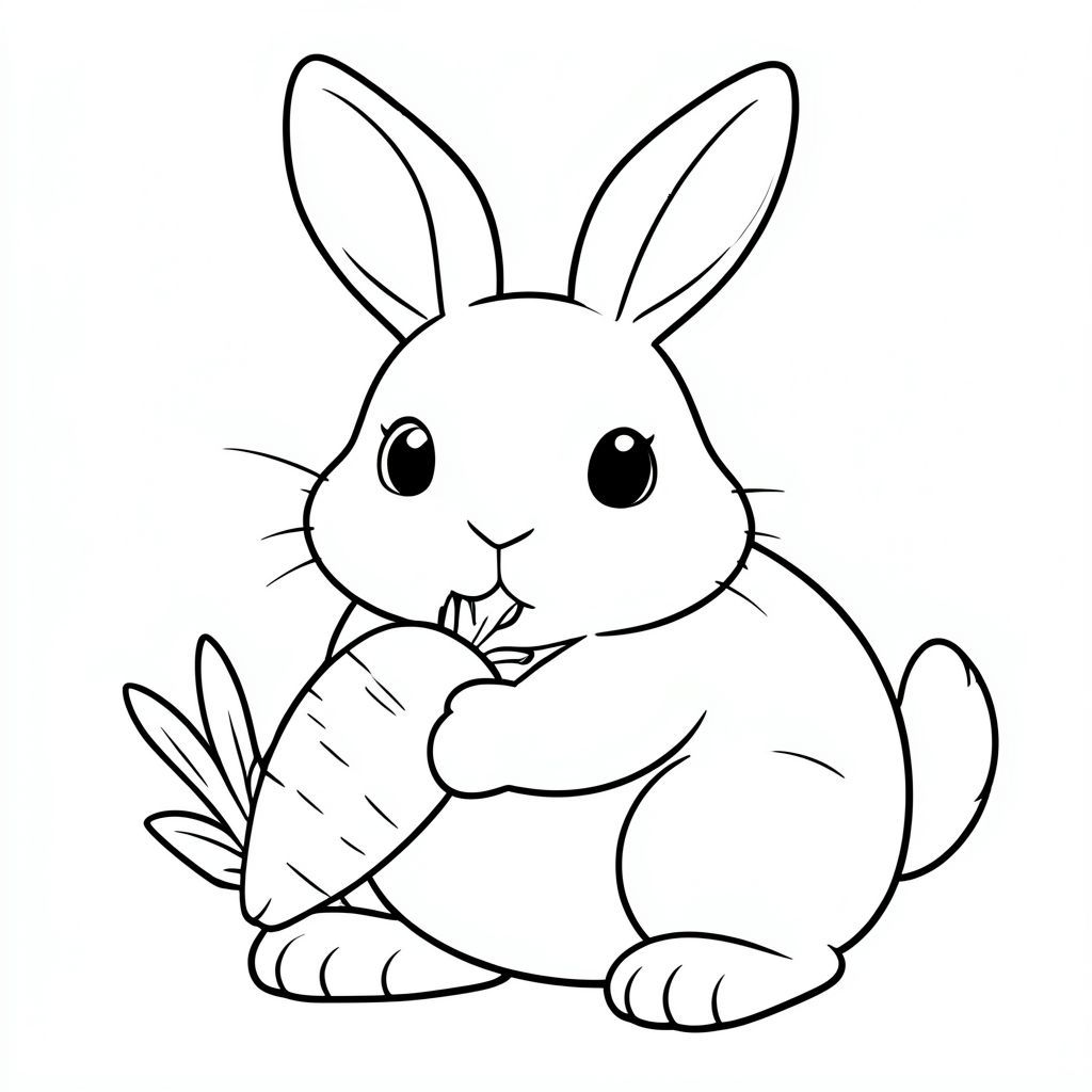Rabbit eating a carrot