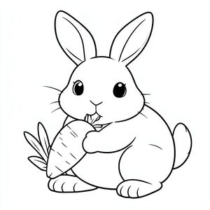 Rabbit eating a carrot