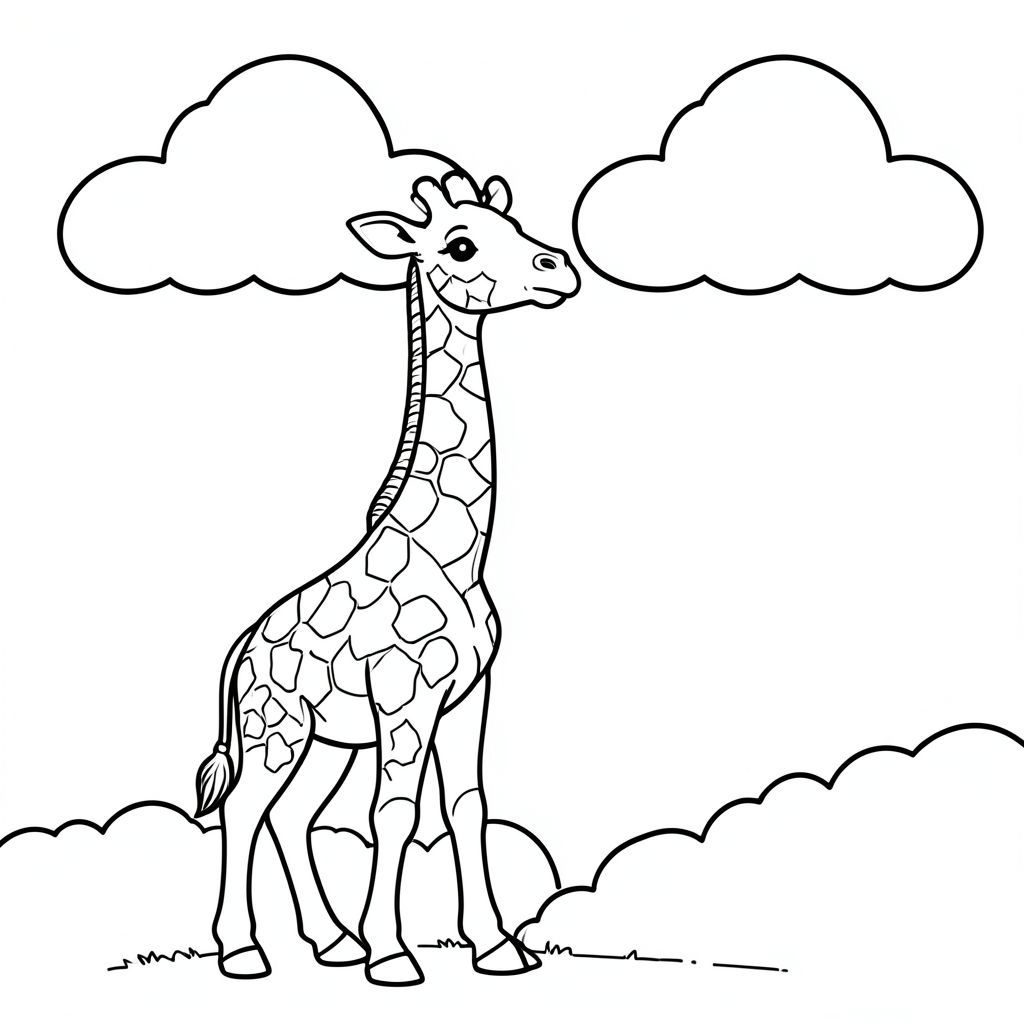 Hươu cao cổ nhìn mây