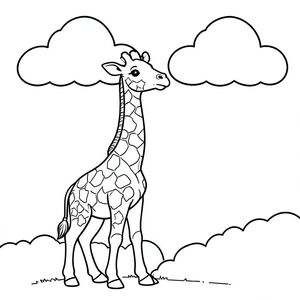 Hươu cao cổ nhìn mây