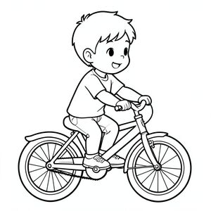 Cậu bé đi xe đạp