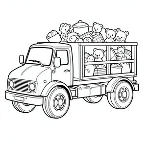 Xe tải chở đồ chơi