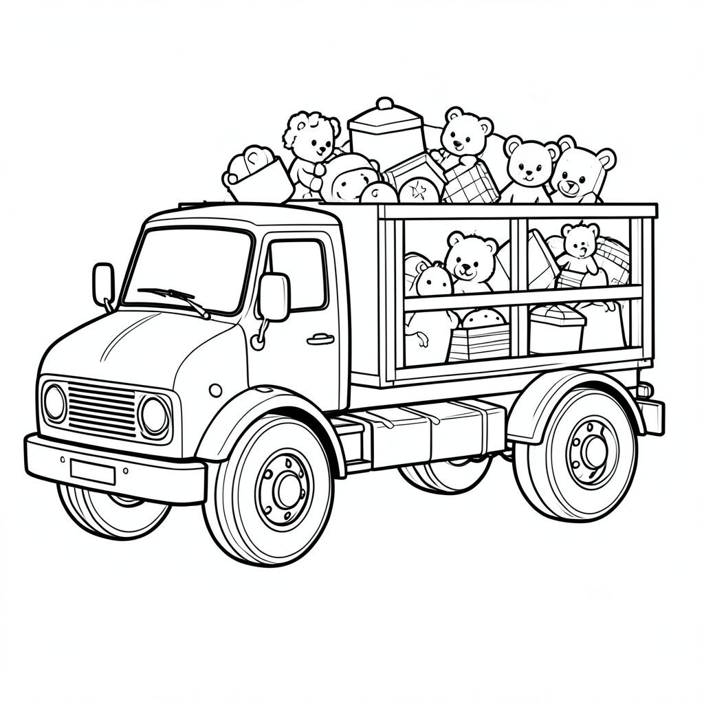Xe tải chở đồ chơi