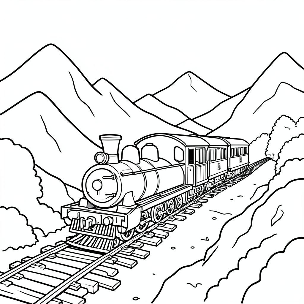 Tàu hỏa đi qua núi