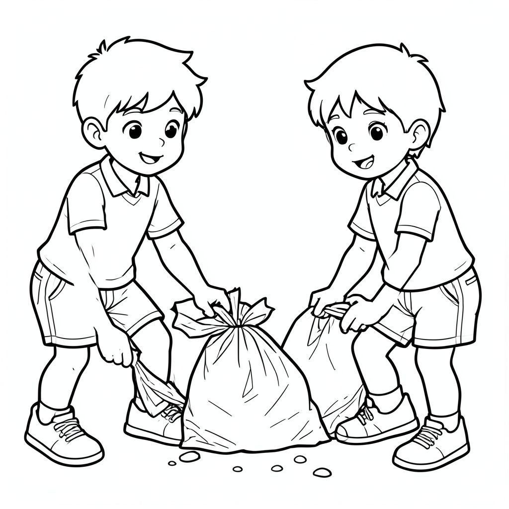 học sinh nhặt rác