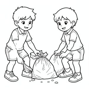 học sinh nhặt rác