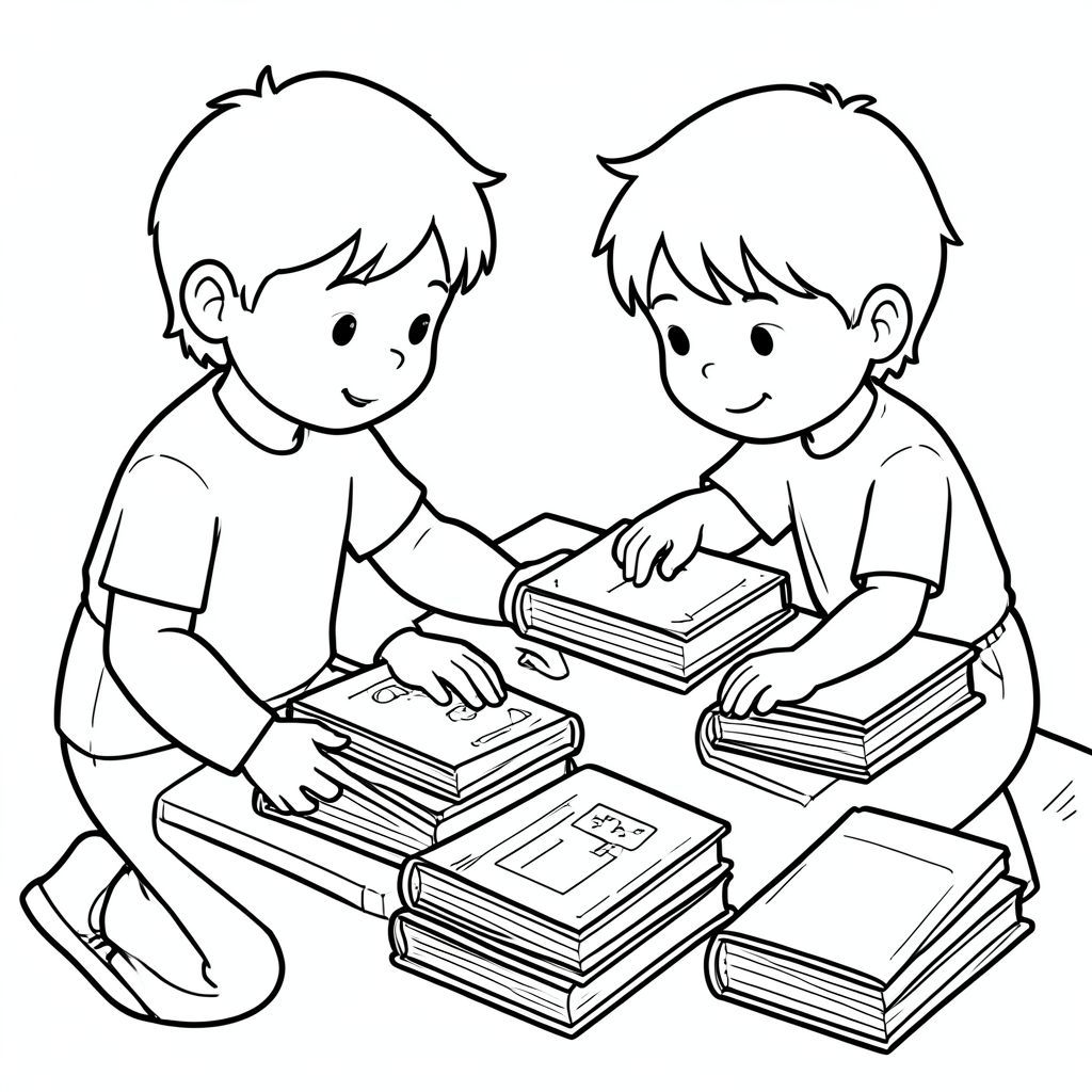 giúp sắp xếp sách vở