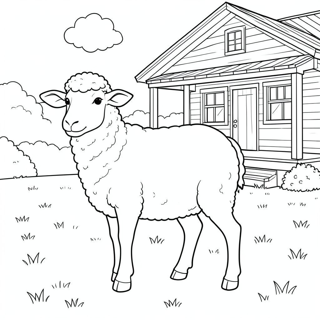 solo, chủ đề đơn, một đầu, hai mắt, hai tai, bốn chân, một đuôi, tỷ lệ tự nhiên, quy mô thích hợp trong môi trường, đúng giải phẫu, Cừu, Trang trại, hiên nhà, bãi cỏ, nền đơn giản, dọn dẹp, nông thôn, nông thôn, ánh nắng mặt trời, cỏ, đơn giản, trang màu, nghệ thuật đường, nền trắng, solo, chủ đề đơn, đúng về mặt giải phẫu, giải phẫu hoàn hảo