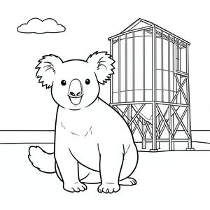 solo, chủ đề đơn, một đầu, hai mắt, hai tai, bốn chân, một đuôi, tỷ lệ tự nhiên, quy mô thích hợp trong môi trường, đúng giải phẫu, Koala, Silo ngũ cốc, xây dựng trang trại kim loại, nền đơn giản, môi trường sạch sẽ, lớn, cấu trúc kim loại, đồng bằng, hình chữ nhật, đường chân trời, Bầu trời, trang màu, nghệ thuật đường nét, nền trắng, Solo, chủ đề đơn, đúng về mặt giải phẫu, giải phẫu hoàn hảo