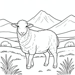 solo, chủ đề đơn, một đầu, hai mắt, hai tai, bốn chân, một đuôi, tỷ lệ tự nhiên, quy mô thích hợp trong môi trường, đúng giải phẫu, Cừu, Thạch nam, đồng hoang, núi, đỉnh xa, sương mù, vùng đất thấp, ánh sáng mặt trời, bầu trời quang đãng, đơn giản, phong cảnh, trang màu, nghệ thuật đường, nền trắng, solo, chủ đề đơn, đúng về mặt giải phẫu, giải phẫu hoàn hảo