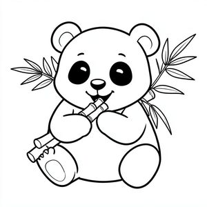 "Gấu trúc cười ăn tre, vẽ đường đen trắng cho trẻ em"