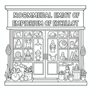 make me a store front of a remarkable emporium of eclectic 3D printed art, items, and other oddities and collectables.