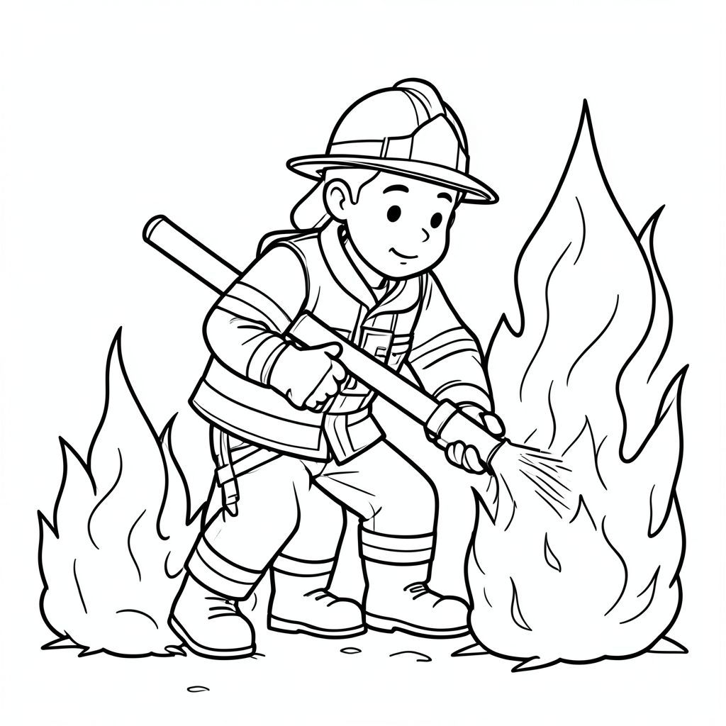 firefighter putting out a fire