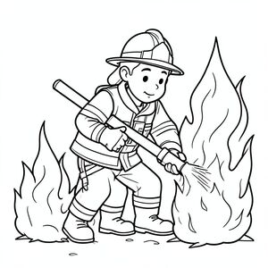 firefighter putting out a fire