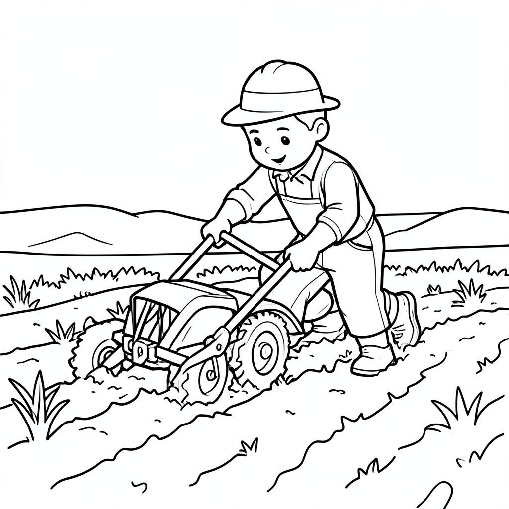 farmer ploughing field