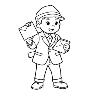 postman carrying letters