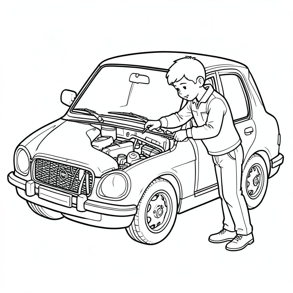 mechanic repairing car