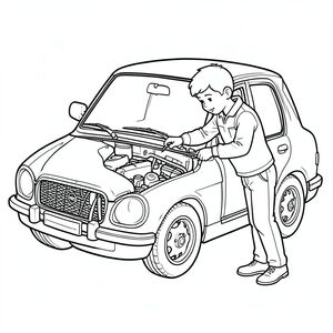 mechanic repairing car