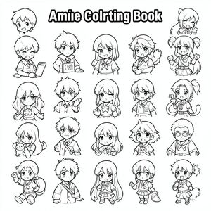 Create a 100-page anime coloring book for kids and teens.

Each page should contain:
- A unique anime-style character (boys, girls, fantasy characters, animals, warriors, school life, etc.)
- Clean black and white line art
- No shading, no colors
- Thick and clear outlines for easy coloring
- Simple to medium detail (not too complex)

Style:
- Japanese anime style
- Cute, expressive faces
- Dynamic poses

Include:
- Variety of themes (school, fantasy, adventure, magic, daily life, chibi style)
- Different characters on every page (no repetition)

Book format:
- 8.5 x 11 inches
- High resolution (300 DPI)
- White background
- One image per page

Also generate:
- A simple anime-style cover (black and white)
- Title: "Anime Coloring Book"
- Export as a single PDF file ready for printing Make all illustrations kid-friendly, clean, and suitable for coloring books sold on Amazon KDP.
