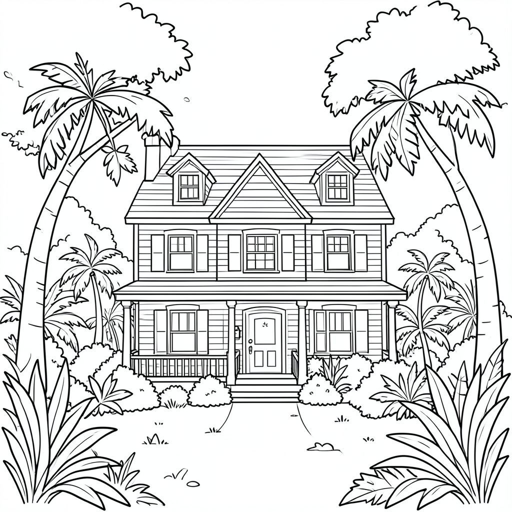 Key west house with plenty of nature surrounding the house
