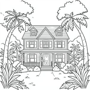 Key west house with plenty of nature surrounding the house
