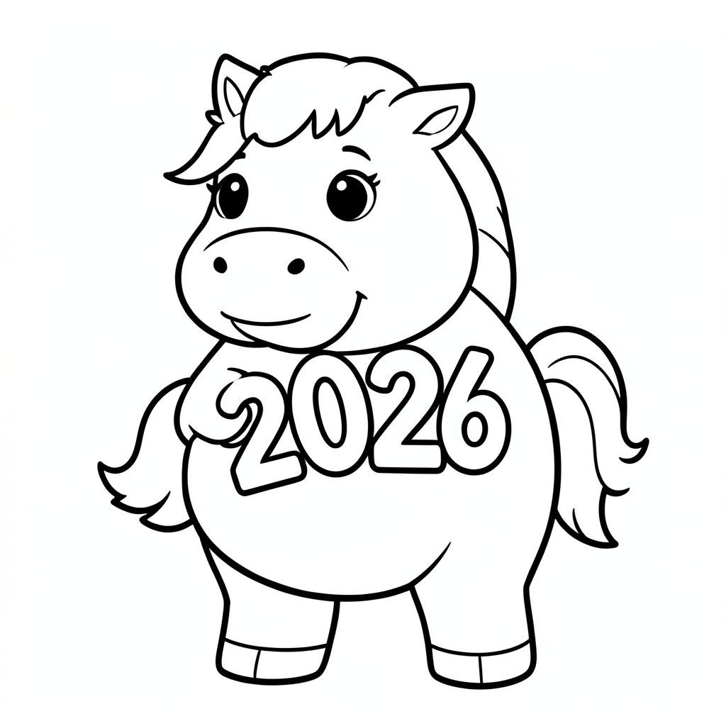 Make Me a Lovely Fat Horse Holding the Number 2026
