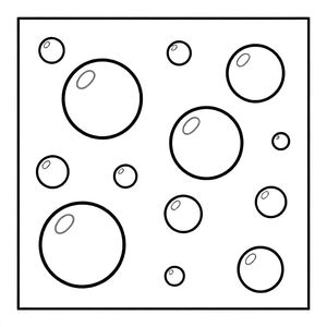 Repeating bubble pattern with different sizes, bold outlines, no shading