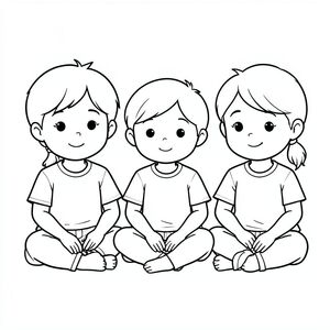 just three kids sitting