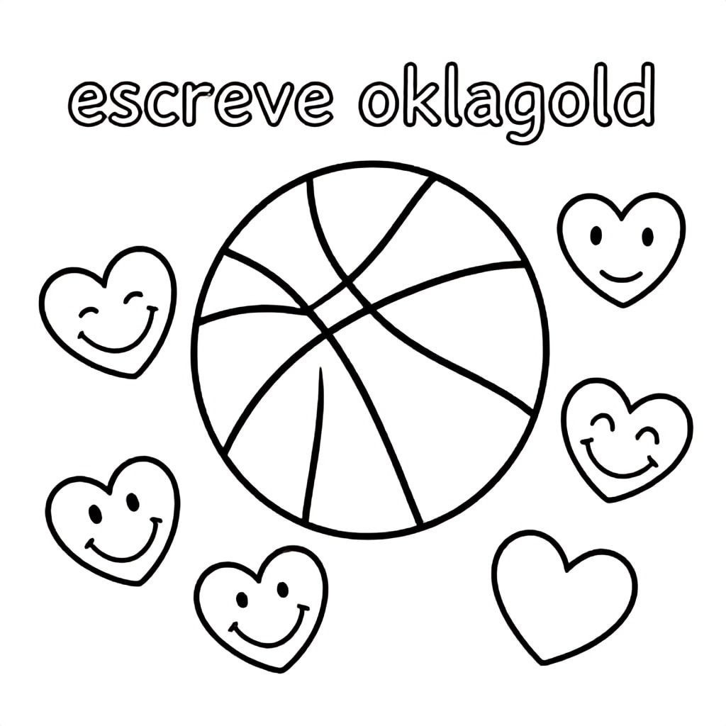 Write Oklagold, put a basketball team and lots of smiles and hearts 
