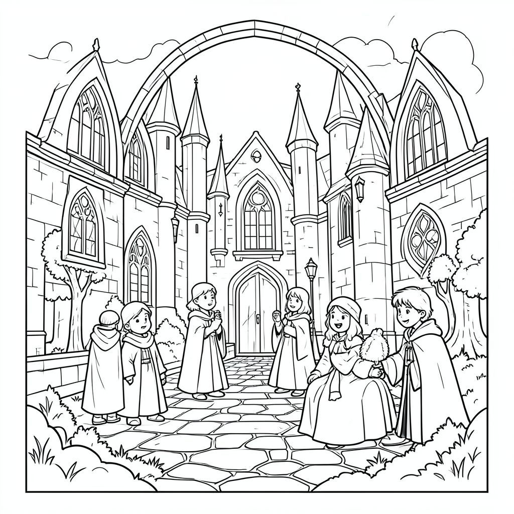 Tranh tô màu Harry Potter ở Hogwarts
