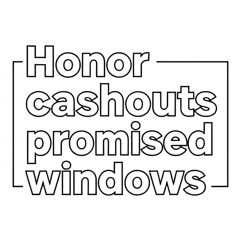 - Honor cashouts within promised windows